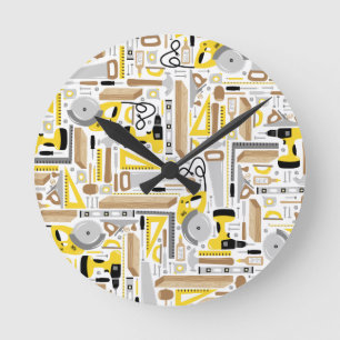zweimal messen, einmal schneiden runde wanduhr
