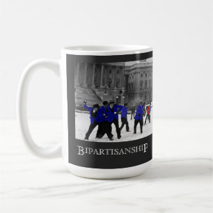 Zweiparteienschneeballkampf Kaffeetasse