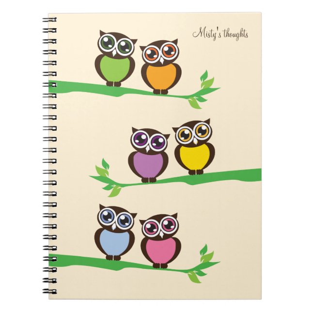 Zweischalige Owls-Notebook Notizblock (Vorderseite)