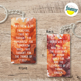 Zweiseitig Christlich Inspiriert Artful Orange Schlüsselanhänger