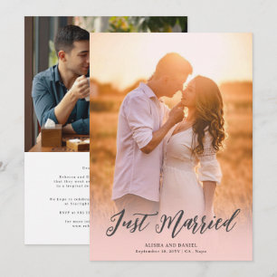 Zweiseitige personalisierte Hochzeitsankündigung m Einladung