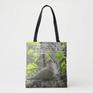 Zweiseitige Taube und Bibelvers-Tasche Tasche