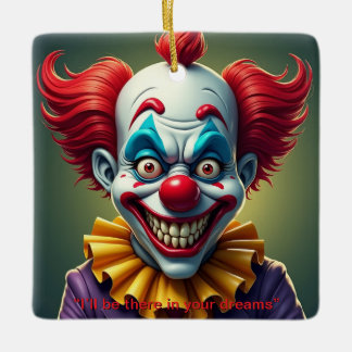 Zweiseitiger gruseliger Clown Keramikornament