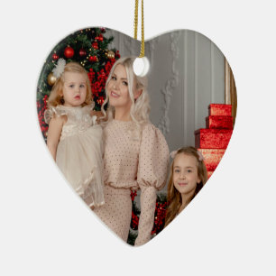 Zweiseitiges Herz-Ornament - Foto & Verse Keepake! Keramik Ornament