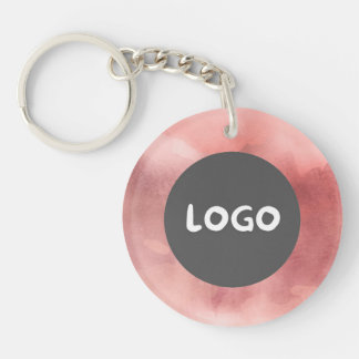 Zweiseitiges QR-Business-Logo für die Rose "Pink & Schlüsselanhänger