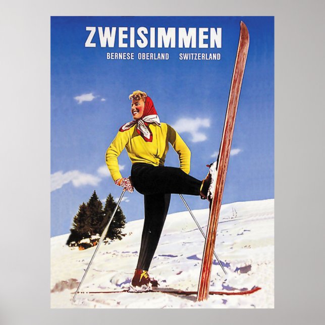 Zweisimmen, Bernese Oberland, Switzerland, ski Poster (Vorne)