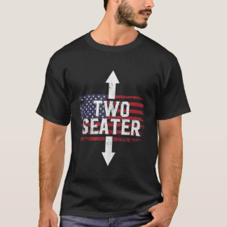 Zweisitzer-Vater- Joke Funny Threesome Ameri T-Shirt