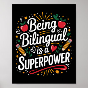 Zweisprachig zu sein ist meine Superkraft ESL-Lehr Poster