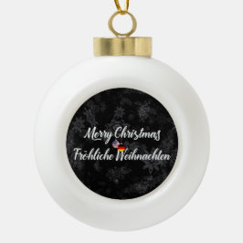 Zweisprachige deutsche amerikanische keramik Kugel-Ornament