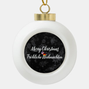 Zweisprachige deutsche amerikanische keramik Kugel-Ornament