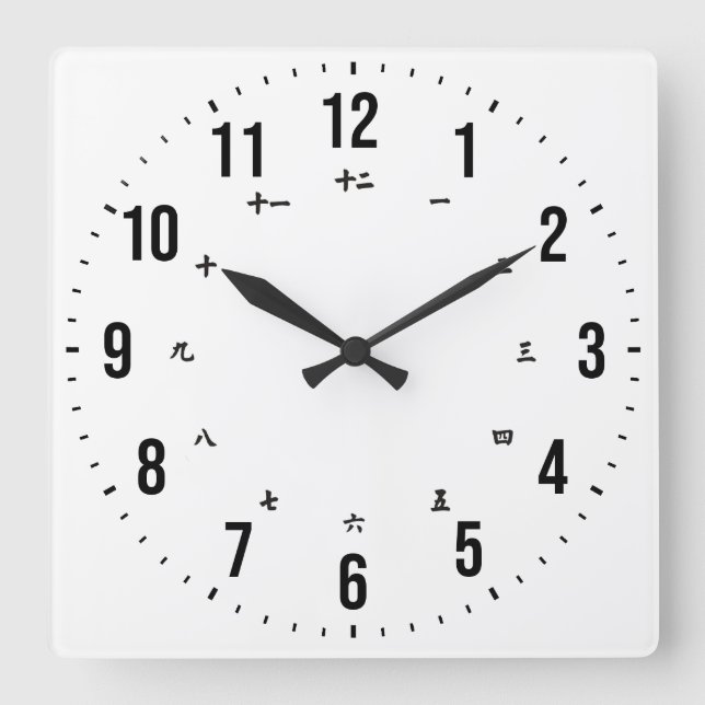 Zweisprachige englische/japanische Uhr (Vorderseite)