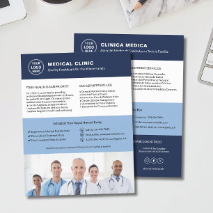 Zweisprachige medizinische Klinik Englisch Spani Flyer