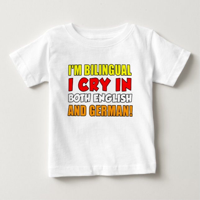 Zweisprachige Schrift in deutscher Sprache Baby T-shirt (Vorderseite)