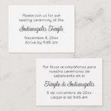 Zweisprachige Schwarze Schrift Tempel Siegelungs-E