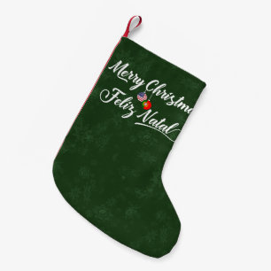 Zweisprachiger portugiesischer kleiner weihnachtsstrumpf