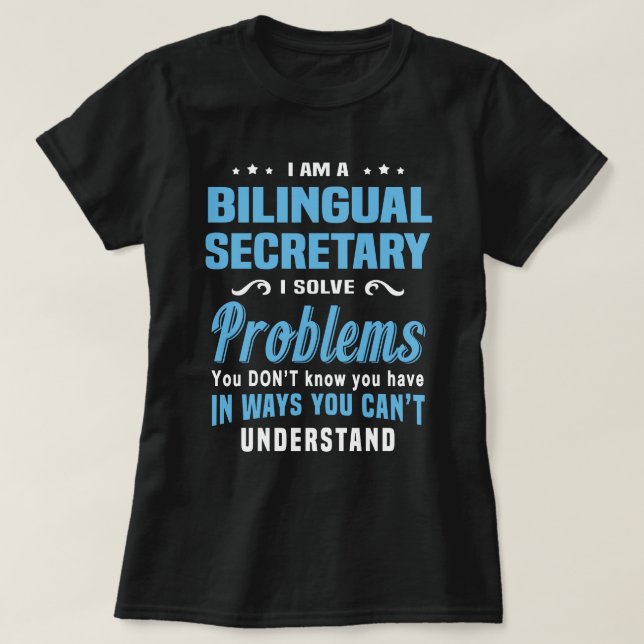 Zweisprachiger Sekretär T-Shirt (Design vorne)