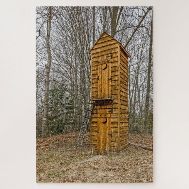 Zweistöckiges Outhouse für Wähler und Politiker (Vertikal)