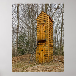 Zweistöckiges Outhouse für Wähler und Politiker Poster