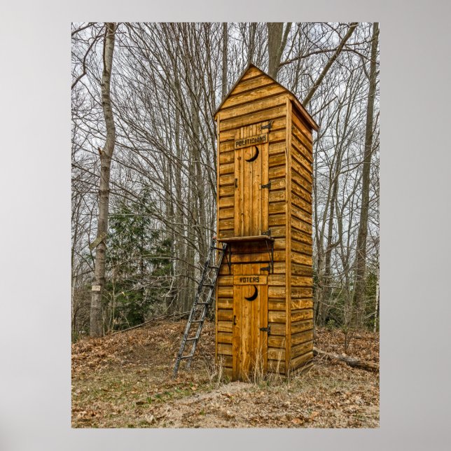 Zweistöckiges Outhouse für Wähler und Politiker Poster (Vorne)
