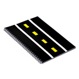 Zweistraßenband (schwarz, weiß und gelb) notizblock