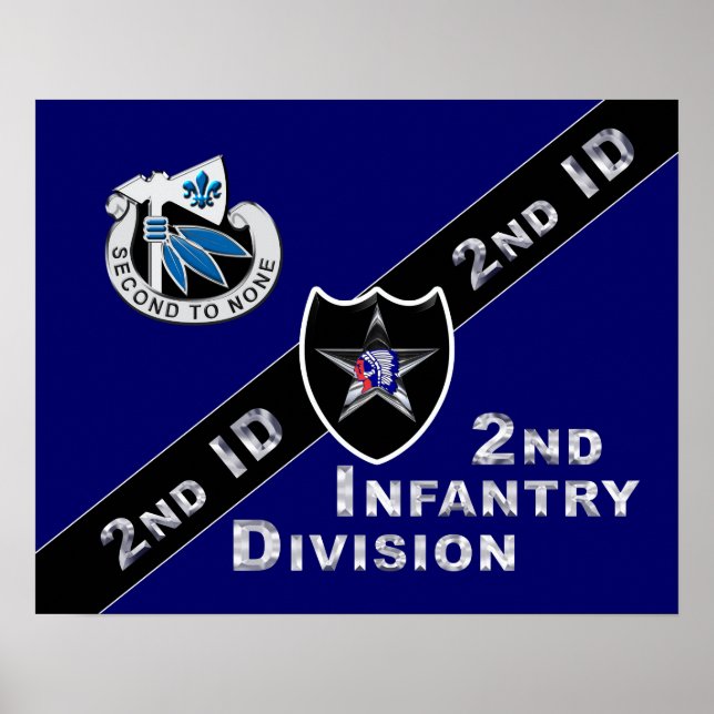Zweite Abteilung Infanterie "Indianhead Division" Poster (Vorne)