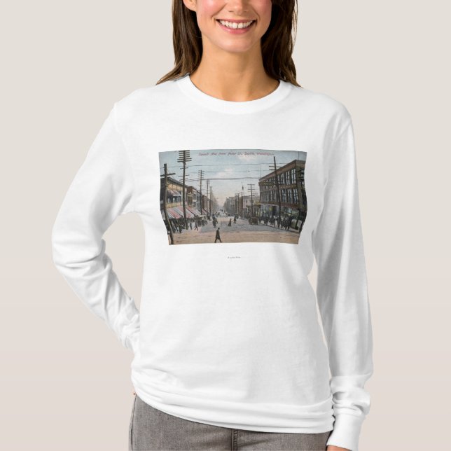 Zweite Allee-Ansicht von Pike-Straße T-Shirt (Vorderseite)