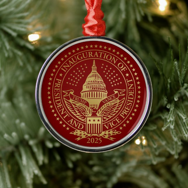 Zweite Amtseinführung von Präsident Trump Ornament Aus Metall (Baum)