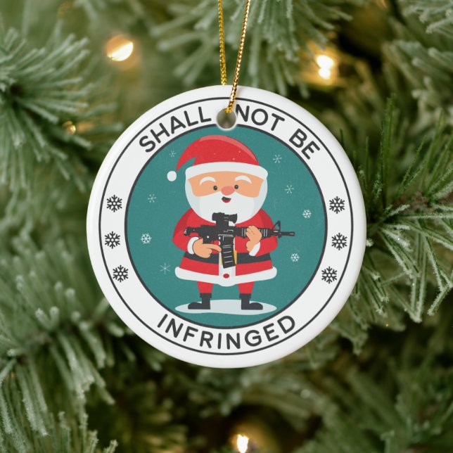 Zweite Änderung AR-15 Weihnachtsmann Keramik Ornament (Baum)