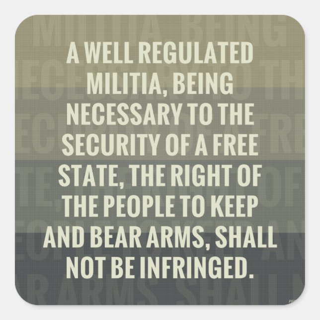 Zweite Änderung Quadratischer Aufkleber (Vorderseite)