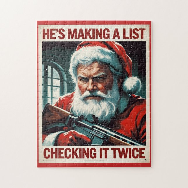 Zweite Änderung Santa Puzzle | Gun Rights Jigsaw (Vertikal)