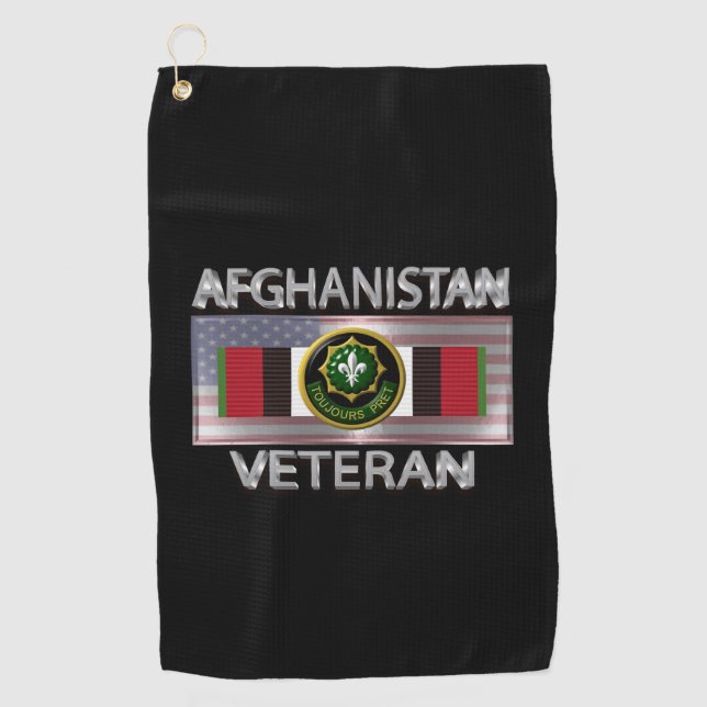 Zweite bewaffnete Kavallerie Afghanistan Veteran Golfhandtuch (Vorderseite)