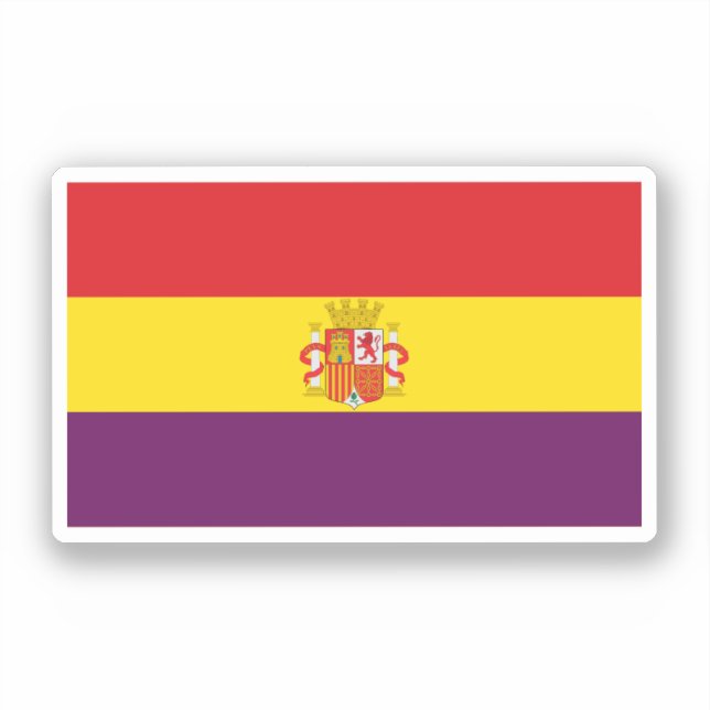Zweite Flagge Spaniens Aufkleber (Vorderseite)
