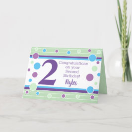 Zweite Geburtstagskarte Personalisierter Junge! Karte