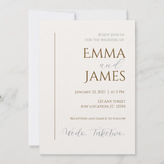 Zweite Hochzeitseinladung. Modern minimalistisch Einladung