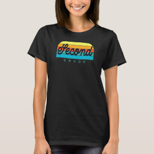 Zweite Klasse Lehrer 2. Klasse Retro Rainbow Zurüc T-Shirt