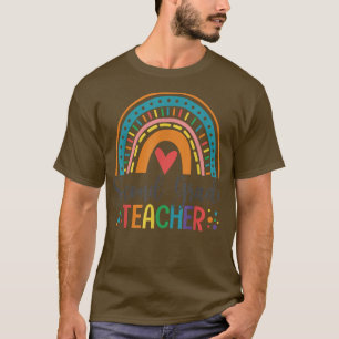 Zweite Klasse Lehrer Funny Colorful Rainbow Back T T-Shirt