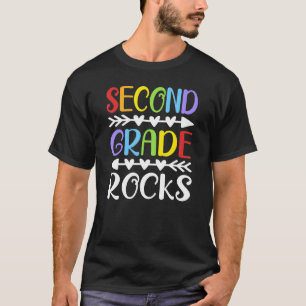 Zweite Klasse Rocks Lehrer Student Happy Erster Ta T-Shirt