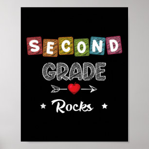 Zweite Klasse Rocks Lehrer Student zurück zur Schu Poster