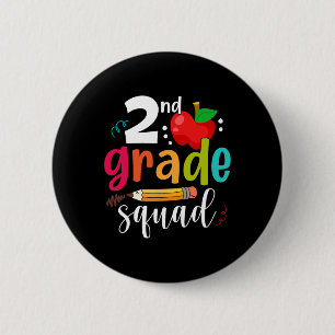 Zweite Klasse Squad Spaß Byck Zur Schule 2. Klässl Button
