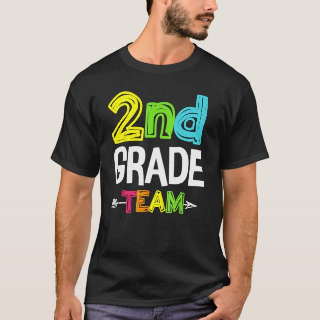 Zweite Klasse Team Lehrer Student Happy Back T T-Shirt (Vorderseite)