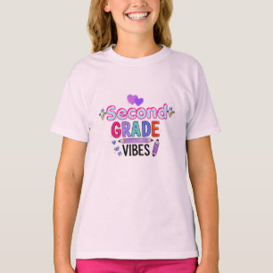 Zweite Klasse Vibes Süße Rückkehr zur Schule Mädch T-Shirt