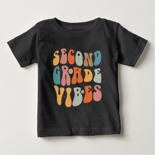 Zweite Klasse Vibes Zurück zur Schule Groovy Schul Baby T-shirt
