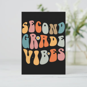 Zweite Klasse Vibes Zurück zur Schule Groovy Schul Dankeskarte
