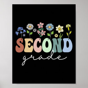 Zweite Klasse Wildblumen-Blumen-Ck-Geschenk zur Ei Poster