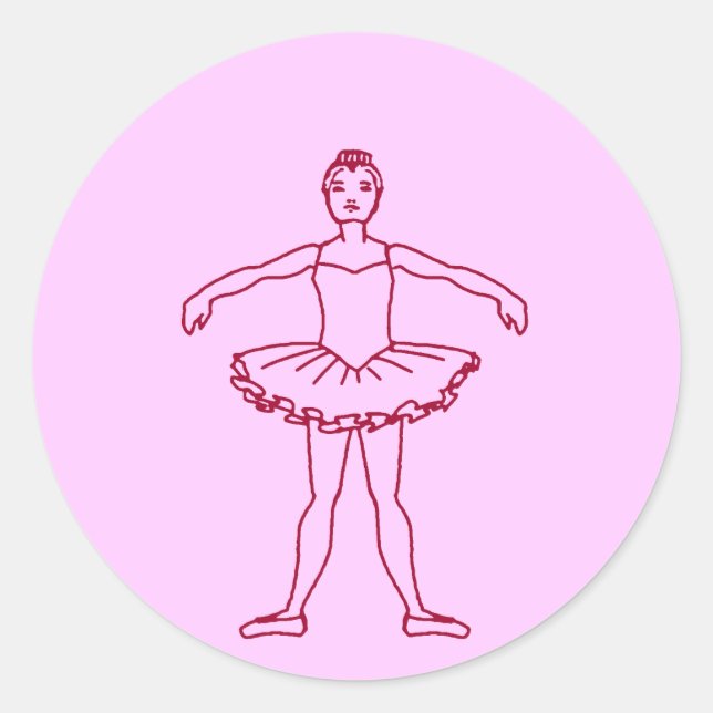 Zweite Position des Ballet Runder Aufkleber (Vorderseite)