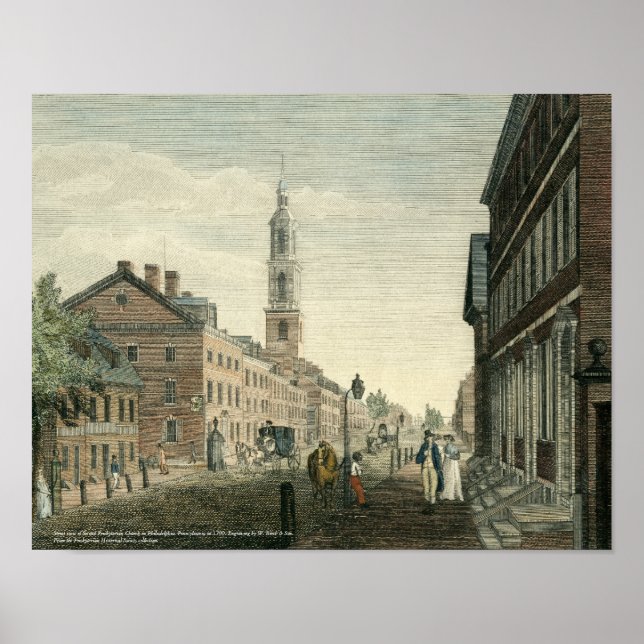 Zweite Presbyterianische Kirche, Philadelphia Prin Poster (Vorne)