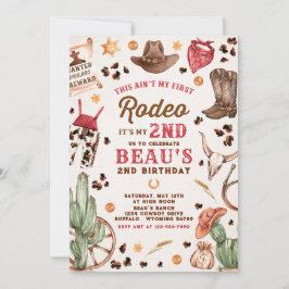 Zweite Rodeo Cowboy Wild West Birthday Party Einladung