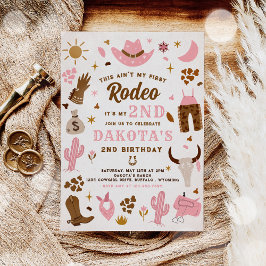 Zweite Rodeo Cowgirl Wild West Birthday Party Einladung
