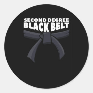 Zweite Stufe Black Belt Martial Arts Karate 1 Runder Aufkleber