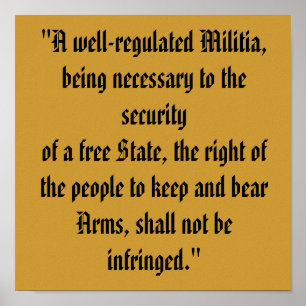 Zweiter Änderungs-Druck Poster